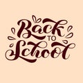 Back to school brush lettering. Vector illustration for card