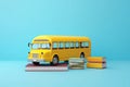 Back-to-School Bus Loaded with Supplies: A Vibrant Illustration. Generative AI