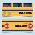 Back to school bus part banners Royalty Free Stock Photo