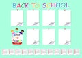 Back to school  calendar with blank stickers Royalty Free Stock Photo