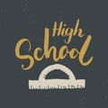 Back to School Calligraphic Lettering. Calligraphy Lettering with School Elements, sketch doodles. Hand Drawn Text Vector Royalty Free Stock Photo