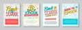 Back to school card set with color labels on different background Royalty Free Stock Photo