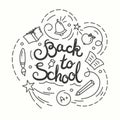 Back to school card. Vector illustration Royalty Free Stock Photo
