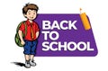 BACK TO SCHOOL CARTOON CHARACHTER for a student Royalty Free Stock Photo