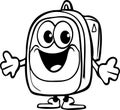 Back to school cartoon comic character for a cute school bag vector art Royalty Free Stock Photo