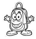 Back to school cartoon comic character for a cute school bag vector art Royalty Free Stock Photo