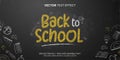 back to school chalk on blackboard background editable text effect Royalty Free Stock Photo