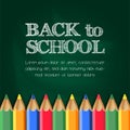 Back to school chalk with chalkboard background with group pencil color