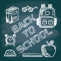 Back to school with chalk font on blackboard