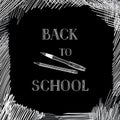 Back to school. Chalkboard background. Hand drawn message written over blackboard. Vector. Royalty Free Stock Photo