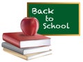 Back to School Chalkboard Books and Apple Royalty Free Stock Photo