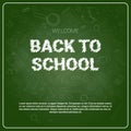 Back To School Chalked Doodle Background On Green Board With Copy Space Royalty Free Stock Photo