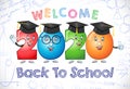 2020 back to school character 3d white bg Royalty Free Stock Photo