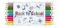 Back To School Checked Folded Letters Pencils Royalty Free Stock Photo