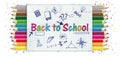 Back To School Checked Folded Letters Pencils