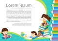 Back to school children boy and girl poster Royalty Free Stock Photo