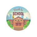 Back to school city landscape and school building Royalty Free Stock Photo