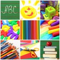 Back to school collage Royalty Free Stock Photo