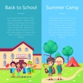 Back to School Collection of Posters with Kids Royalty Free Stock Photo