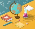 Back to school. Collection of school supplies in cartoon style. Royalty Free Stock Photo