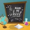 Back to school. Collection of school supplies in cartoon style. Royalty Free Stock Photo