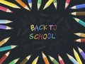 Back to school, Colored Pencil poster template Royalty Free Stock Photo