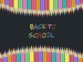 Back to school, Colored Pencil poster template Royalty Free Stock Photo