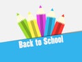 Back to School. Colorful pencil, banner. The beginning of the school year. Vector