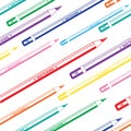Back to school colorful seamless pencils pattern