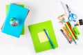 Back to school. Colorful stationery, textbooks and notebooks Royalty Free Stock Photo