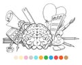 Back to school coloring page Royalty Free Stock Photo