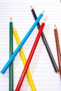 Back to School. Colour pencils. Stationery. Notebook. Royalty Free Stock Photo