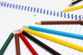 Back to School. Colour pencils. Stationery. Notebook. Royalty Free Stock Photo