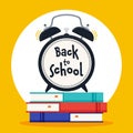 Back to school concept background decorative with various school stationery flat design Royalty Free Stock Photo