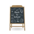 Back to School concept. Blackboard, chalkboard with `back to school` sign isolated on white Royalty Free Stock Photo