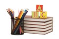 Back to school concept with books and pencils Royalty Free Stock Photo