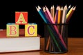 Back to school concept with books and pencils Royalty Free Stock Photo