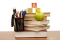 Back to school concept with books and pencils Royalty Free Stock Photo