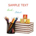 Back to school concept with books and pencils Royalty Free Stock Photo