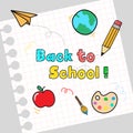 Back to school, Concept of education with hand drawn style