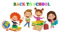 back to school concept with funny children Royalty Free Stock Photo