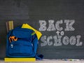 Back to school concept. School bag with stationery and notebooks Royalty Free Stock Photo