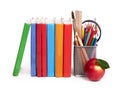 Back to School concept.School Books and apple Royalty Free Stock Photo