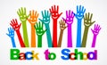 Back to school concept with smiling hands, Day of Knowledge, First Day of School illustration Ã¢â¬â vector