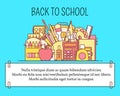 Back to school concept vector illustration in flat line style Royalty Free Stock Photo