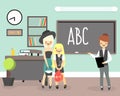 Back to school concept vector illustration in flat style Royalty Free Stock Photo