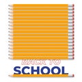 Back to school creative illustration design with realistic pencil and text. Vector design Royalty Free Stock Photo