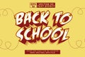 Back to School 3D Cartoon Style Editable Text Effect Royalty Free Stock Photo