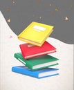 Back To School Design With 3D Rendering Falling Closed Books