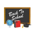Back to school design with school supplies icons. Detailed vector illustration. Royalty Free Stock Photo